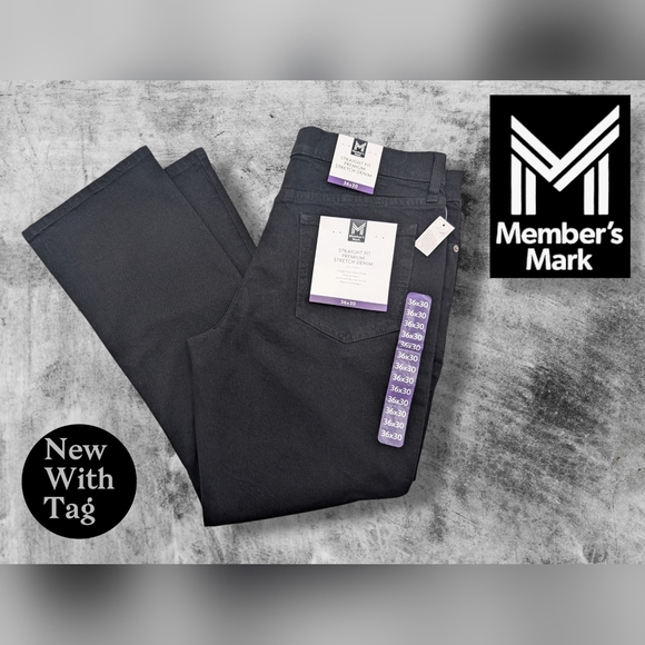 Member's Mark Other - NWT Member's Mark Size 36x30 Men's Black Jeans 98% Cotton 2% Spandex